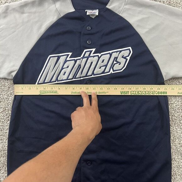 Vintage Seattle Mariners Majestic Jersey Mens Medium‎ Large Blue 90s Streetwear - Picture 4 of 11